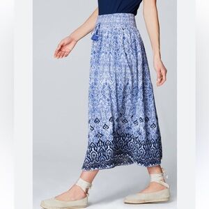 J. Jill Blue Patterned Maxi Skirt